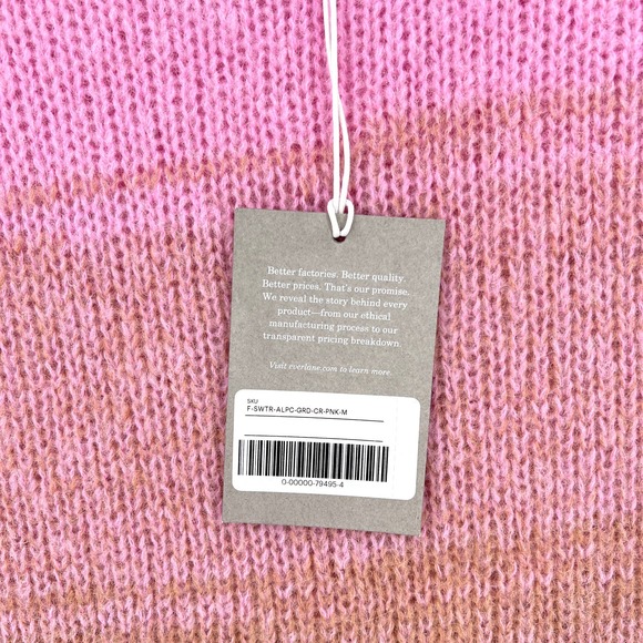 EVERLANE The Gradient Alpaca Crew Sweater Womens M Tan Pink Long Sleeve Pullover - Picture 14 of 16